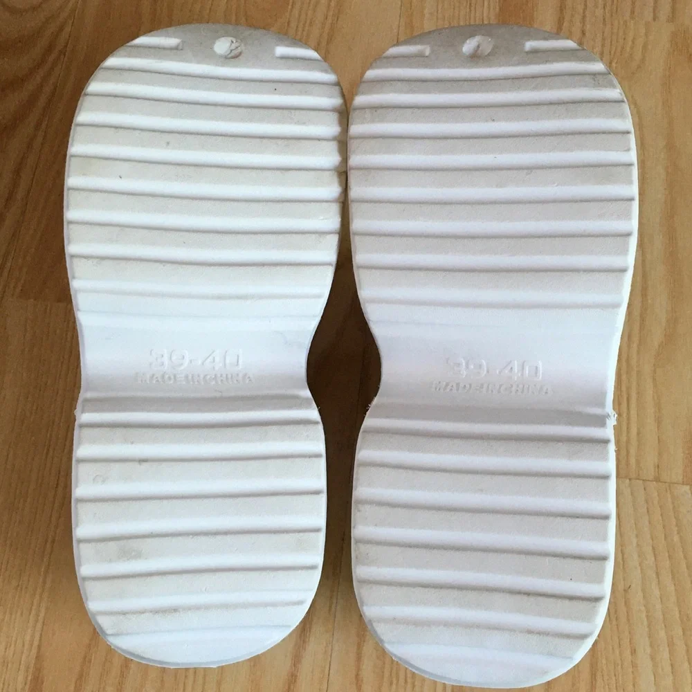 Sporto White Platform Clog Wedge Sandals with Back Strap